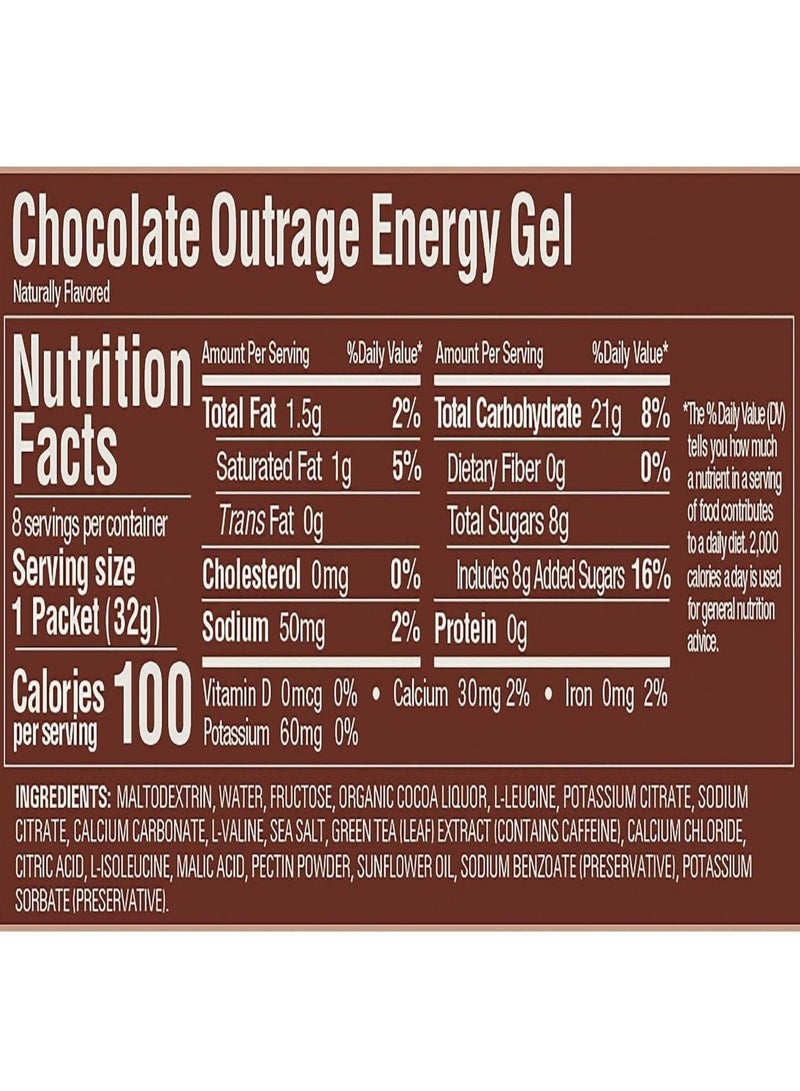 GU Chocolate Outrage Naturally Flavored, Energy Gel, 8 Packets each 1.1 oz (32g) - Image 5